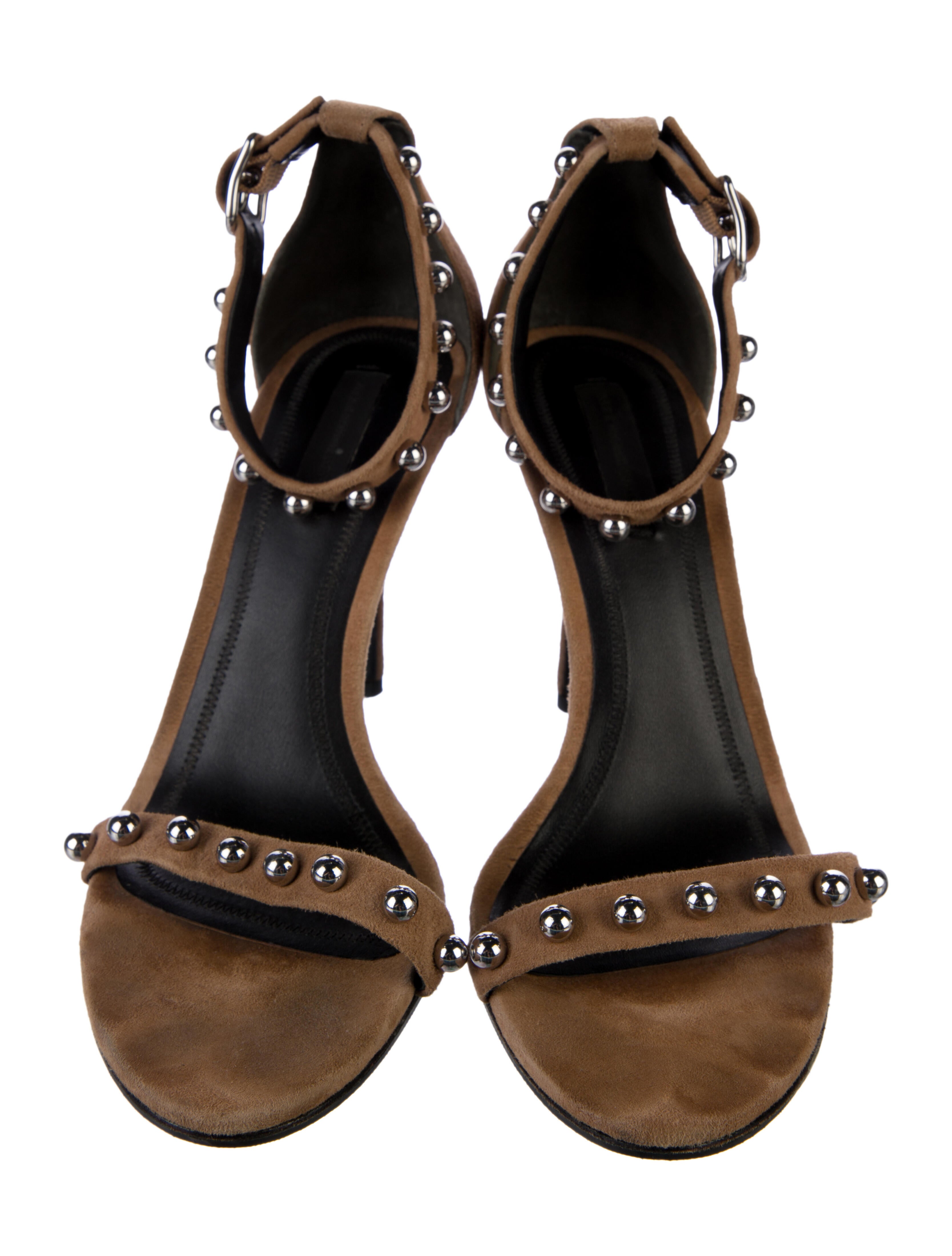 Alexander Wang Suede Studded Accents Sandals